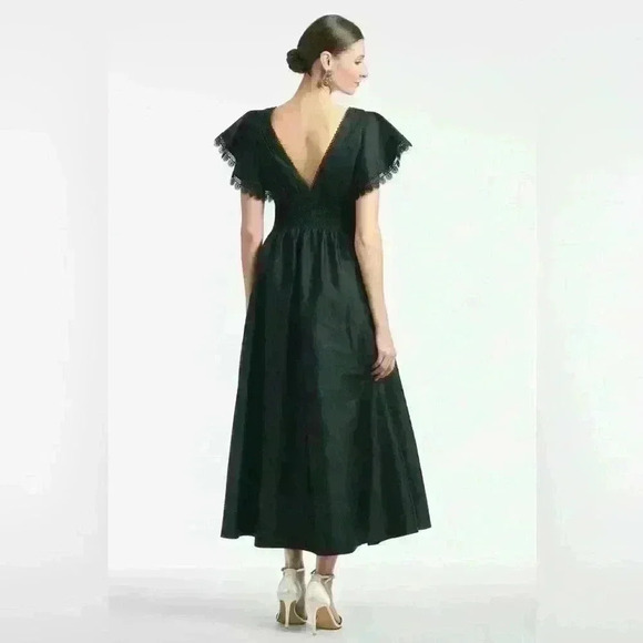 Sachin and Babi Sara Black V-Neck Gown Dress Size 4 - Picture 3 of 15